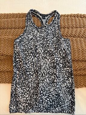 Athleta Black & White Abstract Racerback Tank